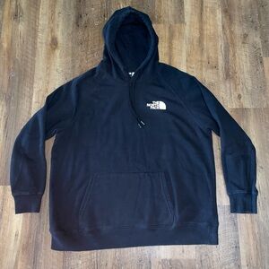 The North Face Women’s XL Box NSE Pullover Hoodie Black and Purple Logo